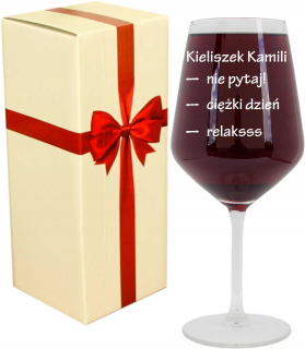 Poháre na víno - Poháre na červené víno LaserograF Gravírované, priehľadné, 530ml 1 ks.